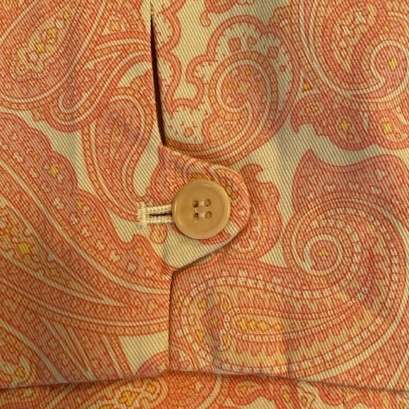 J Crew Favorite Fit VTG Pink Paisley Cotton Capri Pants Size 6 - Picture 9 of 9